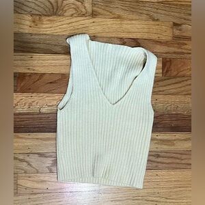 Cream and white crop tank top